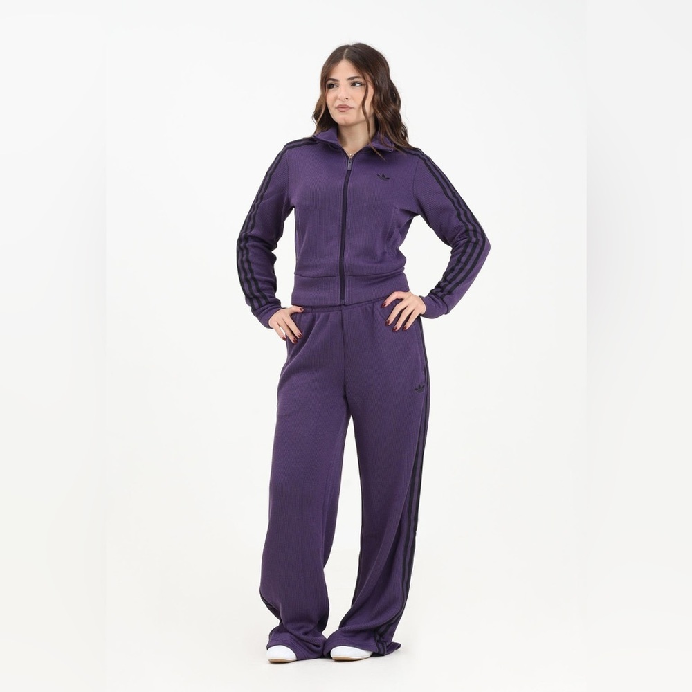 Adidas Women's Purple Firebird Wide-Leg Pants - Picture 9 of 12